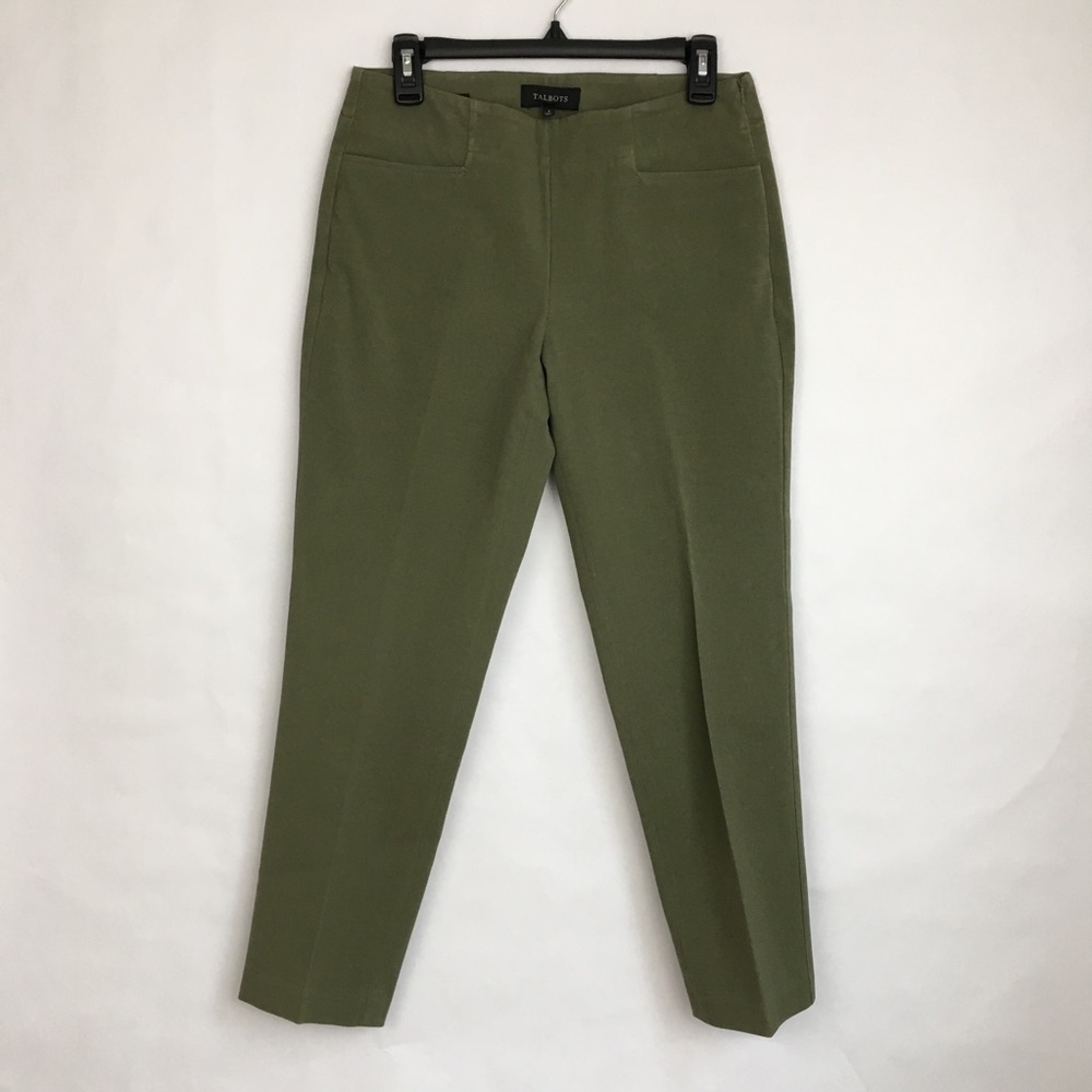 Talbots Army Green Stretch Pants Heritage Crop